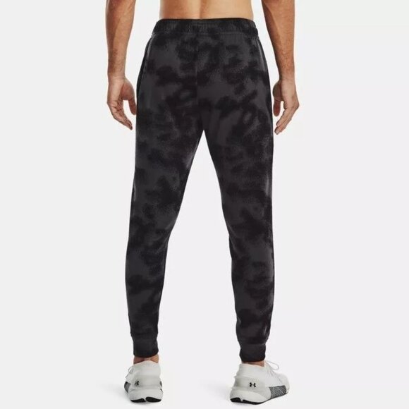 UA Rival French Terry Joggers in Black / Jet Gray / Onyx White - Picture 2 of 6